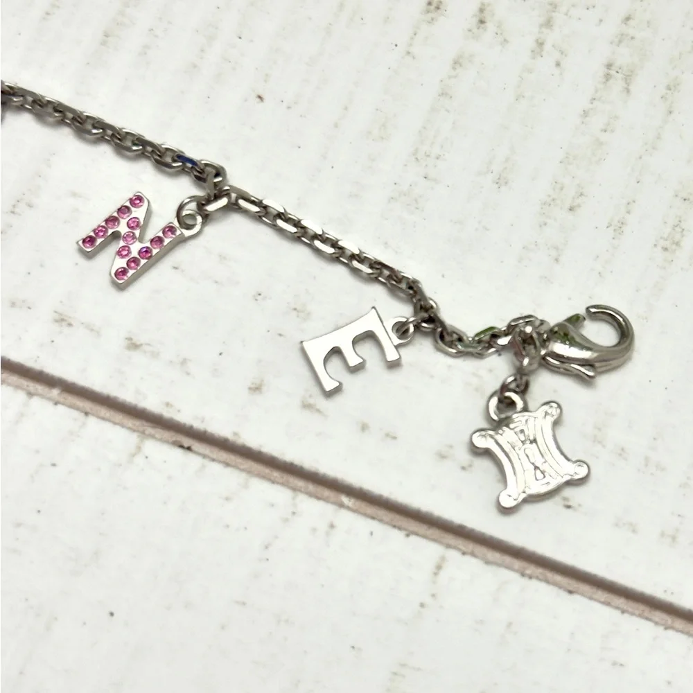 Celine Charm Bracelet- Silver & Pink - Picture 4 of 5